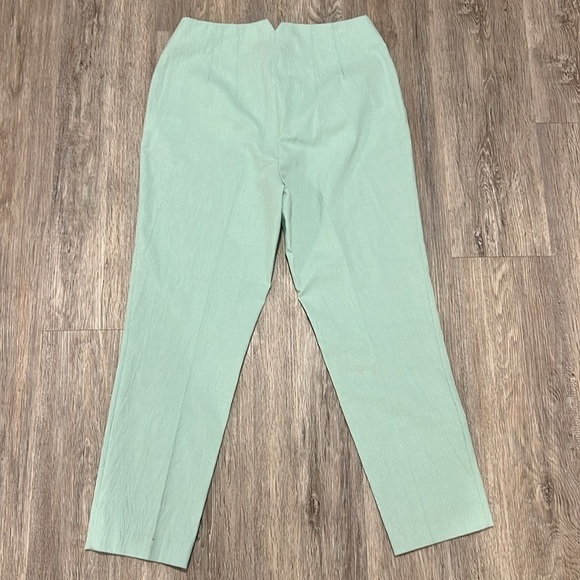 DKNY Green And White Gingham  High Waisted Pants - Picture 6 of 12
